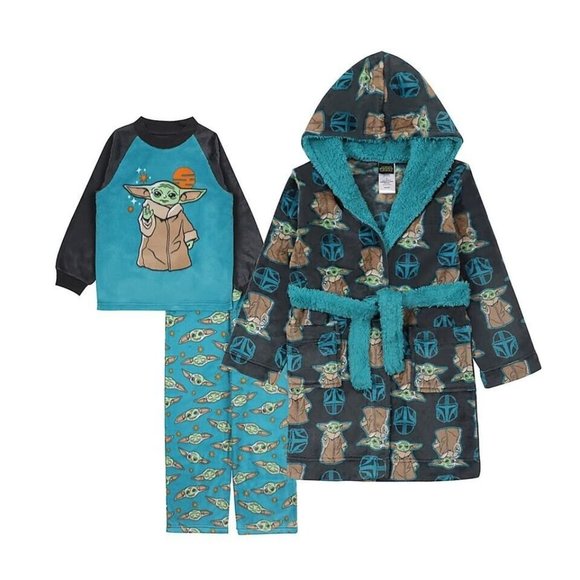 New! Star Wars Kids' 3-piece Pajamas Robe Boys Sleepwear tee Toddler size 3T NWT - Picture 6 of 7